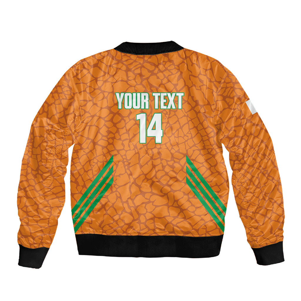 Ivory Coast Football Custom Sleeve Zip Bomber Jacket Les Elephants Dames Skin Style