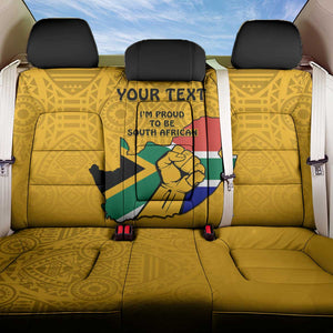 Personalised South Africa Back Car Seat Cover African Pattern Happy Freedom Day Yellow Version