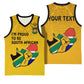 Personalised South Africa Basketball Jersey African Pattern Happy Freedom Day Yellow Version LT14