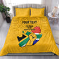 Personalised South Africa Bedding Set African Pattern Happy Freedom Day Yellow Version
