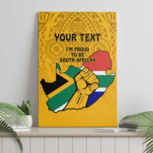 Personalised South Africa Canvas Wall Art African Pattern Happy Freedom Day Yellow Version