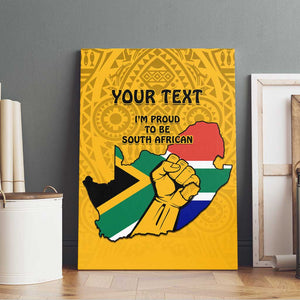 Personalised South Africa Canvas Wall Art African Pattern Happy Freedom Day Yellow Version