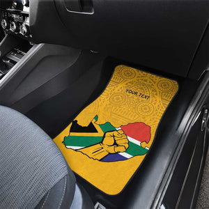 Personalised South Africa Car Mats African Pattern Happy Freedom Day Yellow Version