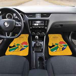 Personalised South Africa Car Mats African Pattern Happy Freedom Day Yellow Version