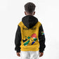 Personalised South Africa Kid Hoodie African Pattern Happy Freedom Day Yellow Version