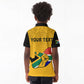 Personalised South Africa Kid Polo Shirt African Pattern Happy Freedom Day Yellow Version