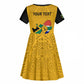 Personalised South Africa Kid Short Sleeve Dress African Pattern Happy Freedom Day Yellow Version