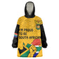 Personalised South Africa KId Wearable Blanket Hoodie African Pattern Happy Freedom Day Yellow Version