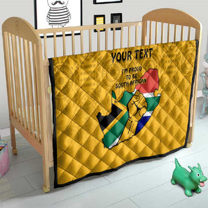 Personalised South Africa Quilt African Pattern Happy Freedom Day Yellow Version