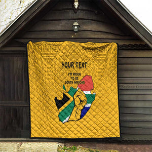 Personalised South Africa Quilt African Pattern Happy Freedom Day Yellow Version