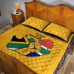 Personalised South Africa Quilt Bed Set African Pattern Happy Freedom Day Yellow Version