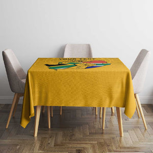 Personalised South Africa Tablecloth African Pattern Happy Freedom Day Yellow Version