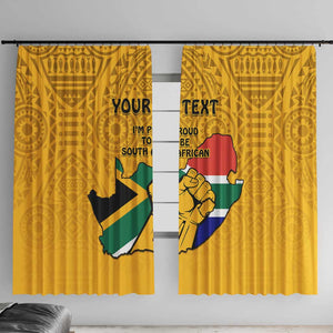 Personalised South Africa Window Curtain African Pattern Happy Freedom Day Yellow Version