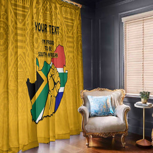 Personalised South Africa Window Curtain African Pattern Happy Freedom Day Yellow Version