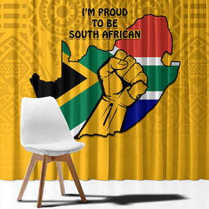 Personalised South Africa Window Curtain African Pattern Happy Freedom Day Yellow Version