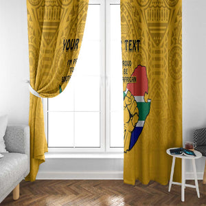 Personalised South Africa Window Curtain African Pattern Happy Freedom Day Yellow Version