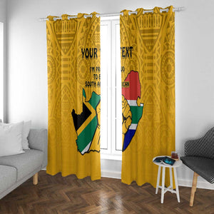 Personalised South Africa Window Curtain African Pattern Happy Freedom Day Yellow Version