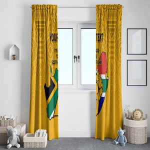 Personalised South Africa Window Curtain African Pattern Happy Freedom Day Yellow Version