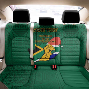 Personalised South Africa Back Car Seat Cover African Pattern Happy Freedom Day Green Version