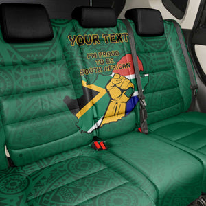 Personalised South Africa Back Car Seat Cover African Pattern Happy Freedom Day Green Version