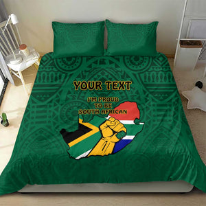 Personalised South Africa Bedding Set African Pattern Happy Freedom Day Green Version