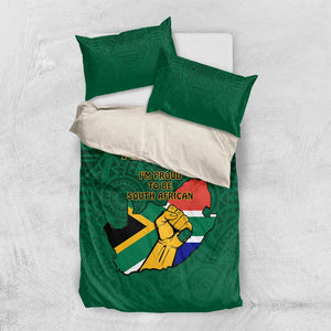 Personalised South Africa Bedding Set African Pattern Happy Freedom Day Green Version