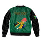 Personalised South Africa Bomber Jacket African Pattern Happy Freedom Day Green Version