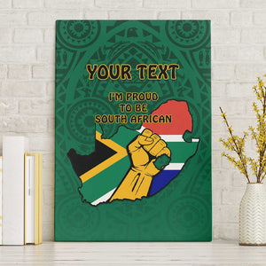 Personalised South Africa Canvas Wall Art African Pattern Happy Freedom Day Green Version