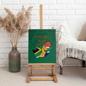 Personalised South Africa Canvas Wall Art African Pattern Happy Freedom Day Green Version