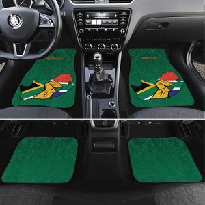 Personalised South Africa Car Mats African Pattern Happy Freedom Day Green Version