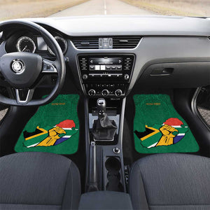 Personalised South Africa Car Mats African Pattern Happy Freedom Day Green Version