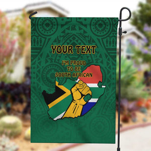 Personalised South Africa Garden Flag African Pattern Happy Freedom Day Green Version