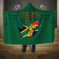 Personalised South Africa Hooded Blanket African Pattern Happy Freedom Day Green Version