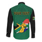 Personalised South Africa Long Sleeve Button Shirt African Pattern Happy Freedom Day Green Version