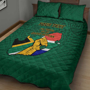 Personalised South Africa Quilt Bed Set African Pattern Happy Freedom Day Green Version