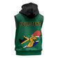 Personalised South Africa Sleeveless Zip Hoodie African Pattern Happy Freedom Day Green Version - African Pride