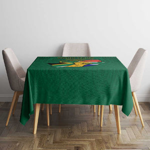 Personalised South Africa Tablecloth African Pattern Happy Freedom Day Green Version