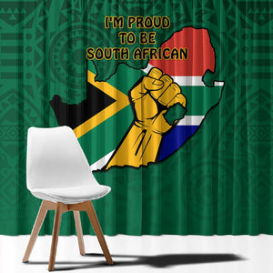 Personalised South Africa Window Curtain African Pattern Happy Freedom Day Green Version