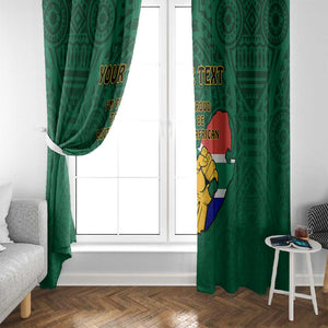 Personalised South Africa Window Curtain African Pattern Happy Freedom Day Green Version