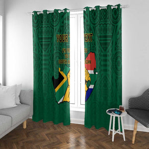 Personalised South Africa Window Curtain African Pattern Happy Freedom Day Green Version