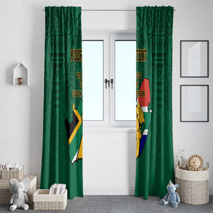 Personalised South Africa Window Curtain African Pattern Happy Freedom Day Green Version