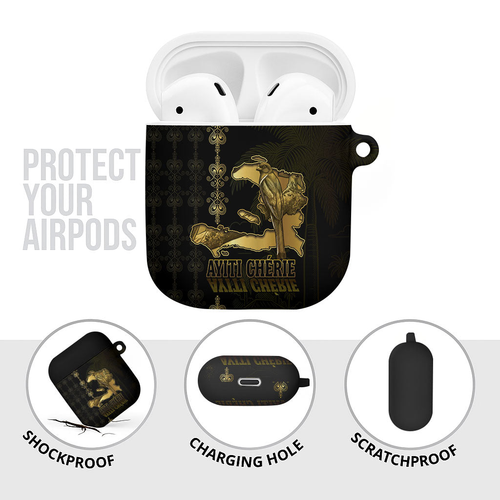 Afro-Haitians Ayiti Cherie AirPods Case Haiti Map Kanson Wouj Veve Vodou
