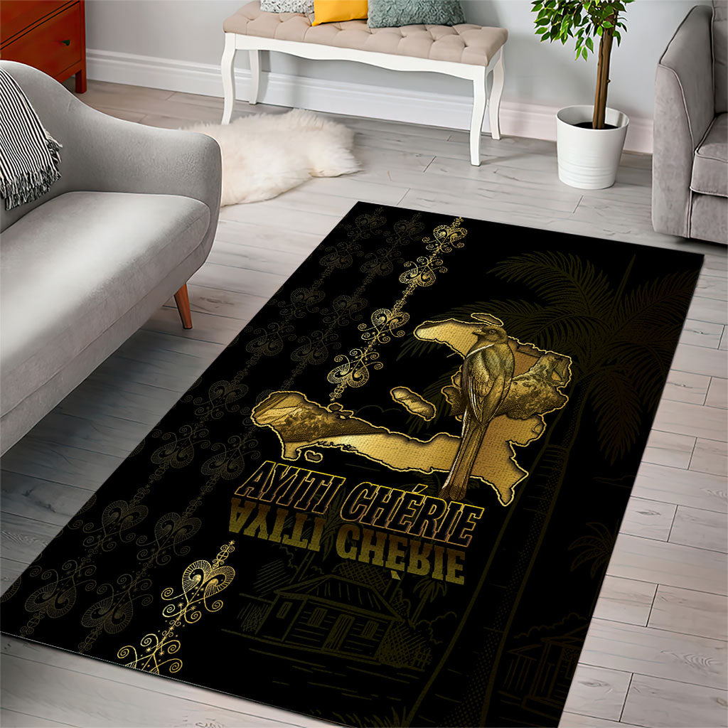 Afro-Haitians Ayiti Cherie Area Rug Haiti Map Kanson Wouj Veve Vodou