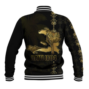 Afro-Haitians Ayiti Cherie Baseball Jacket Haiti Map Kanson Wouj Veve Vodou