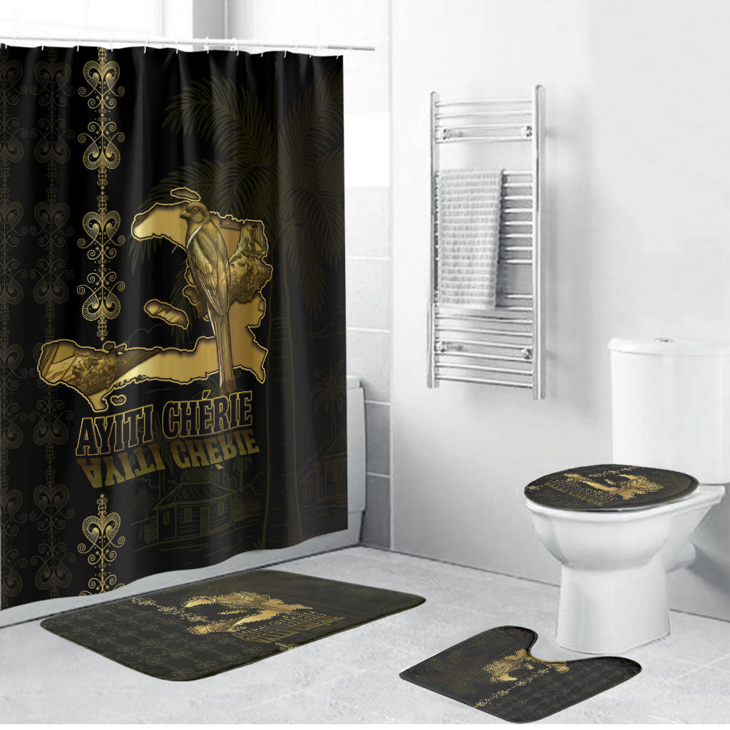 Afro-Haitians Ayiti Cherie Bathroom Set Haiti Map Kanson Wouj Veve Vodou