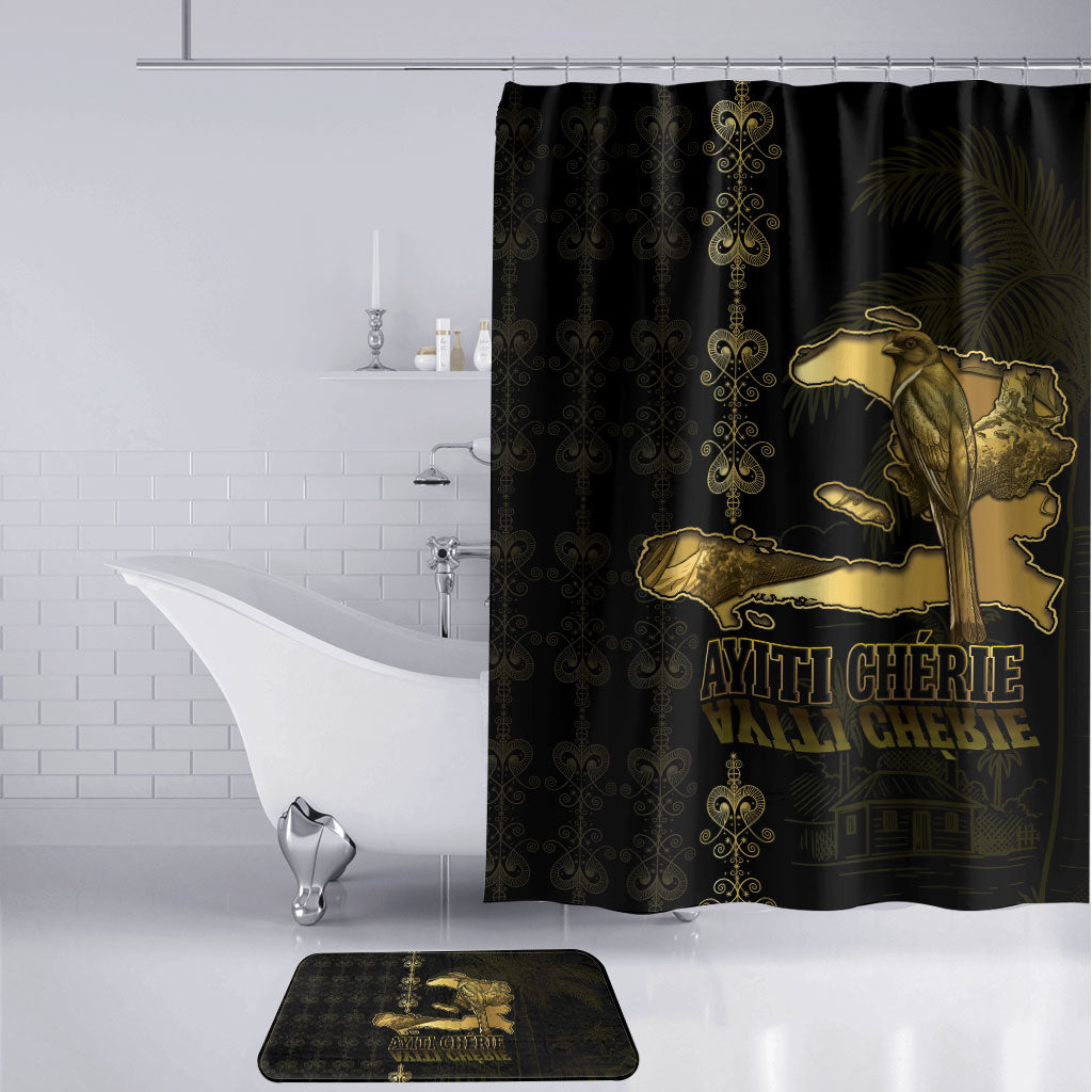 Afro-Haitians Ayiti Cherie Bathroom Set Haiti Map Kanson Wouj Veve Vodou