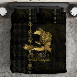 Afro-Haitians Ayiti Cherie Bedding Set Haiti Map Kanson Wouj Veve Vodou