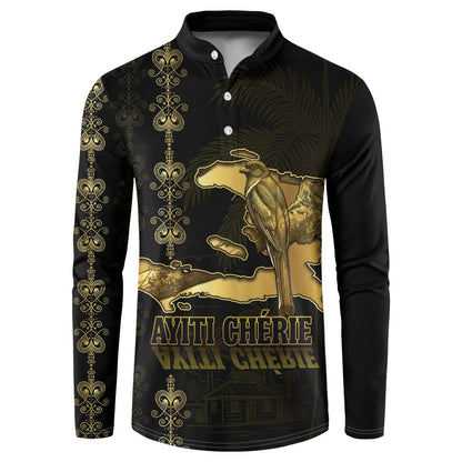 Afro-Haitians Ayiti Cherie Button Sweatshirt Haiti Map Kanson Wouj Veve Vodou