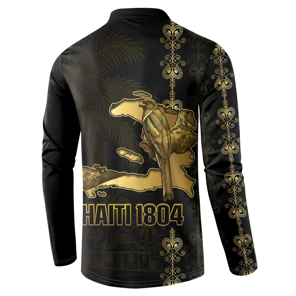 Afro-Haitians Ayiti Cherie Button Sweatshirt Haiti Map Kanson Wouj Veve Vodou