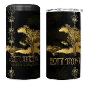 Afro-Haitians Ayiti Cherie 4 in 1 Can Cooler Tumbler Haiti Map Kanson Wouj Veve Vodou